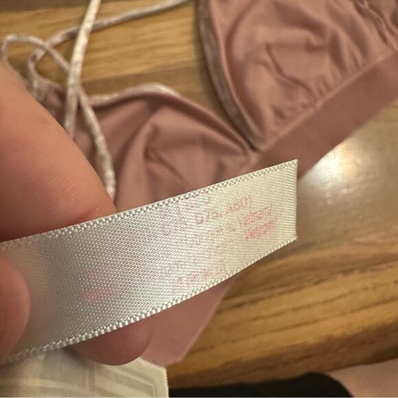 PINK Victoria’s Secret Velvet Triangle Bralette, Very Soft, Strappy, M - Picture 11 of 13